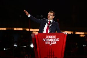 Istanbul Mayor Ekrem Imamoğlu speaks at an event in Istanbul, Türkiye, Aug. 30, 2024. (AA Photo)