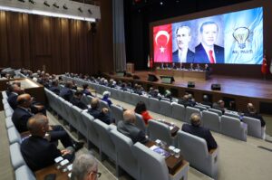 President Recep Tayyip Erdoğan chairs a meeting of the Justice and Development Party's (AK Party) central decision-making and administrative committee, Ankara, Türkiye, Sept. 3, 2024. (AA Photo)