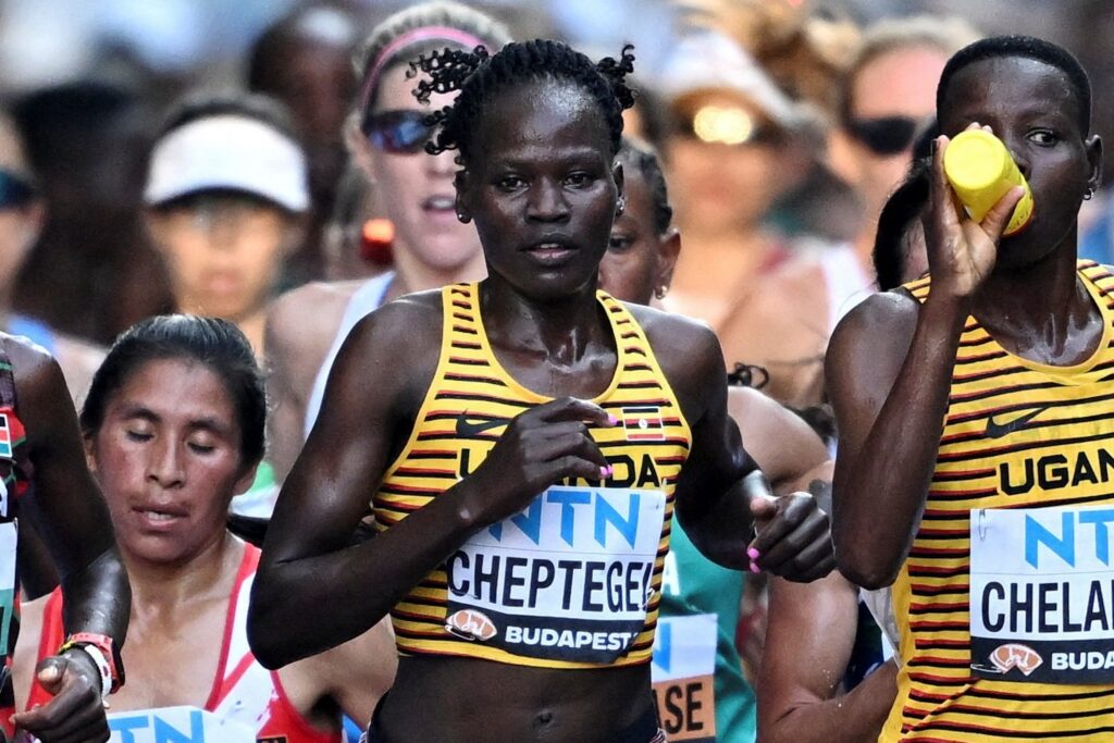 Uganda's Rebecca Cheptegei in action during the women's marathon final, in Budapest, Hungary, Aug. 26, 2023. (Reuters File Photo)