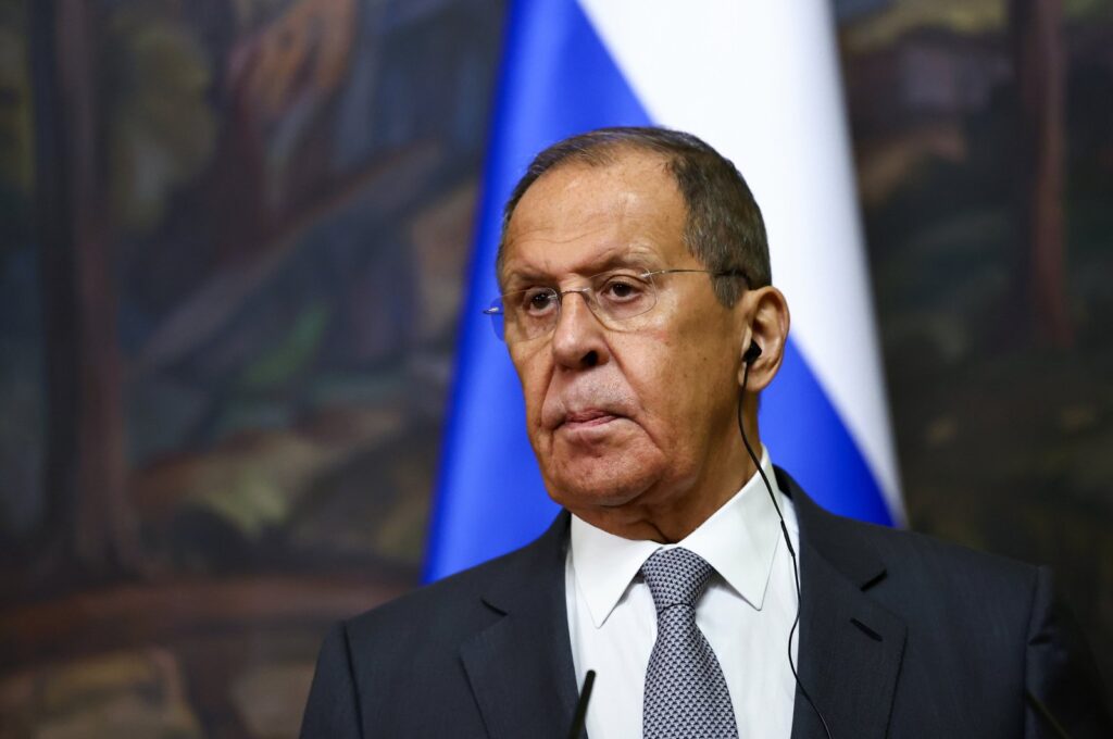 Russian Foreign Minister Sergei Lavrov attends a press conference with Senegalese Foreign Minister Yassine Fall, Moscow, Russia, Aug. 29, 2024. (EPA Photo)