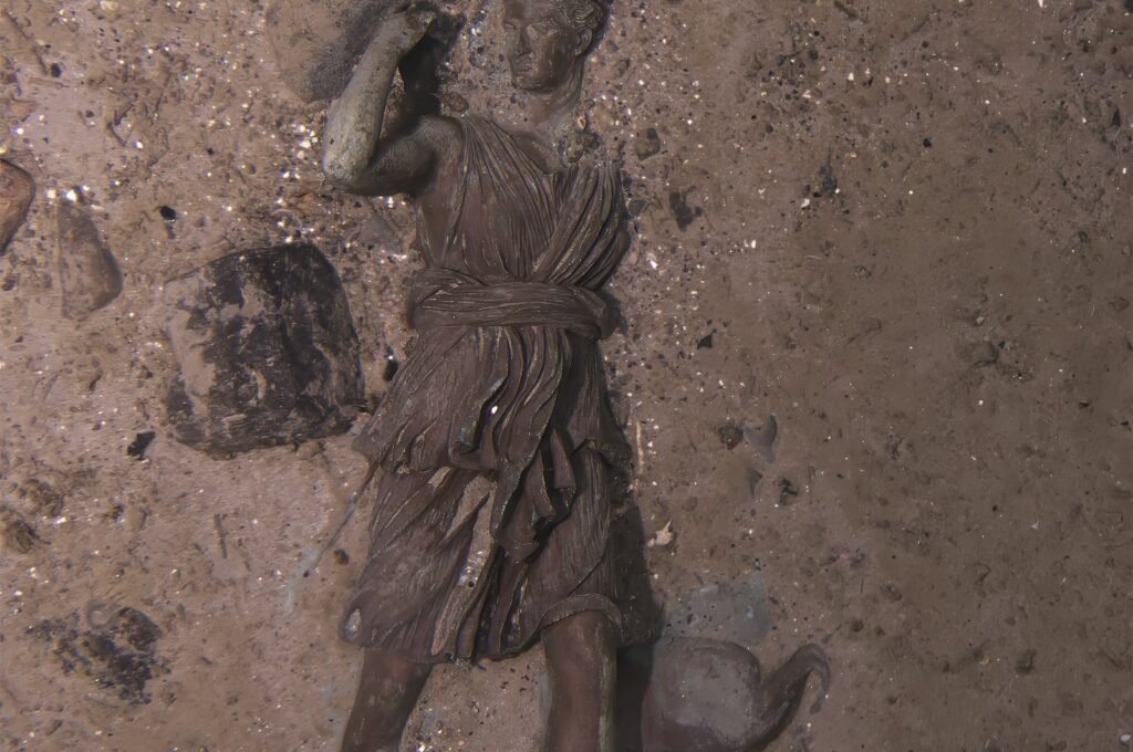 This image shows the bronze statue "Diana of Versailles" from the Titanic photographed by a company, Sept. 2, 2024. (AP Photo)