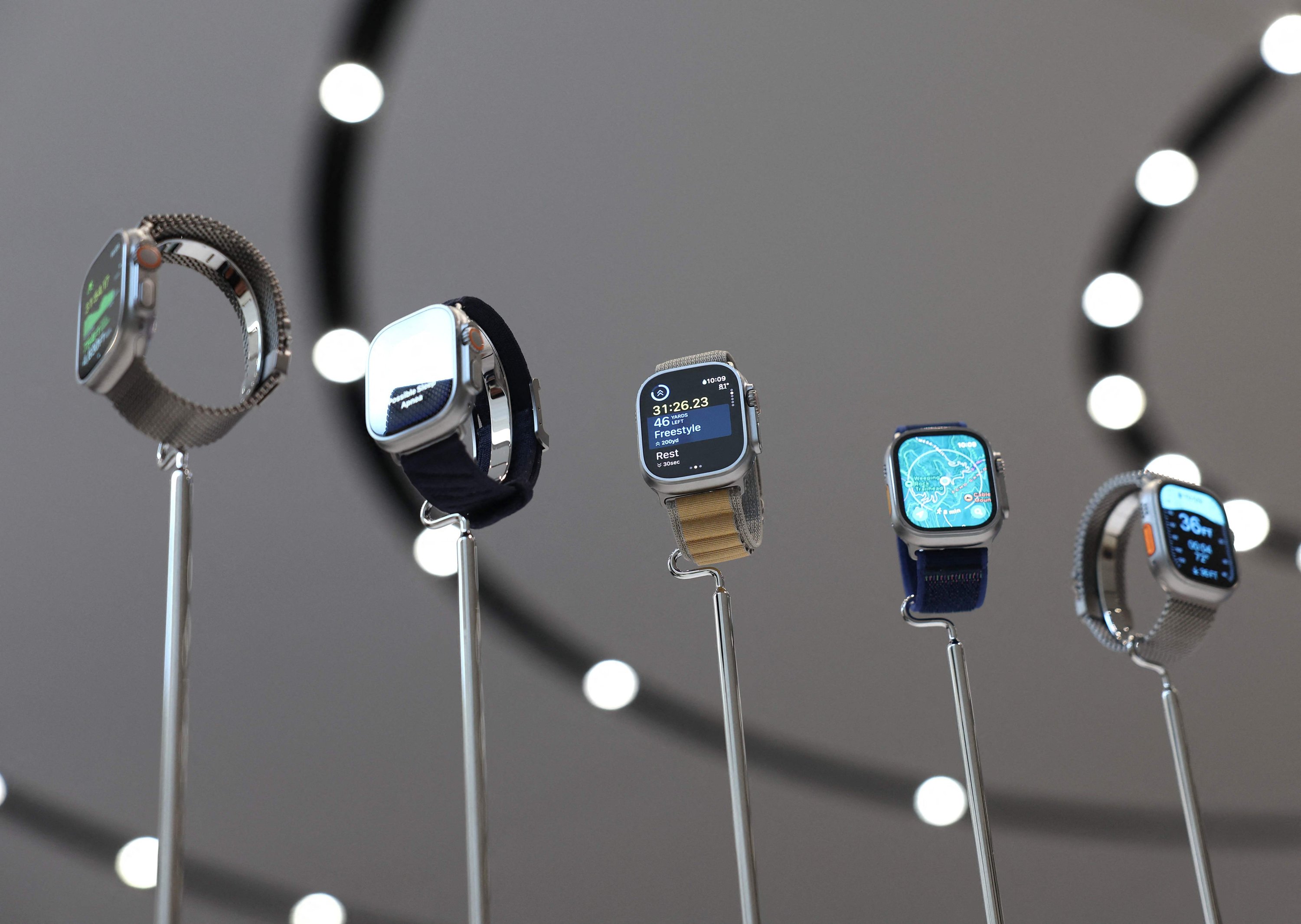 345241 The new Apple Watch Series 10 is displayed during an Apple special event at Apple headquarters in Cupertino, California, U.S., Sept. 9, 2024. (AFP Photo)