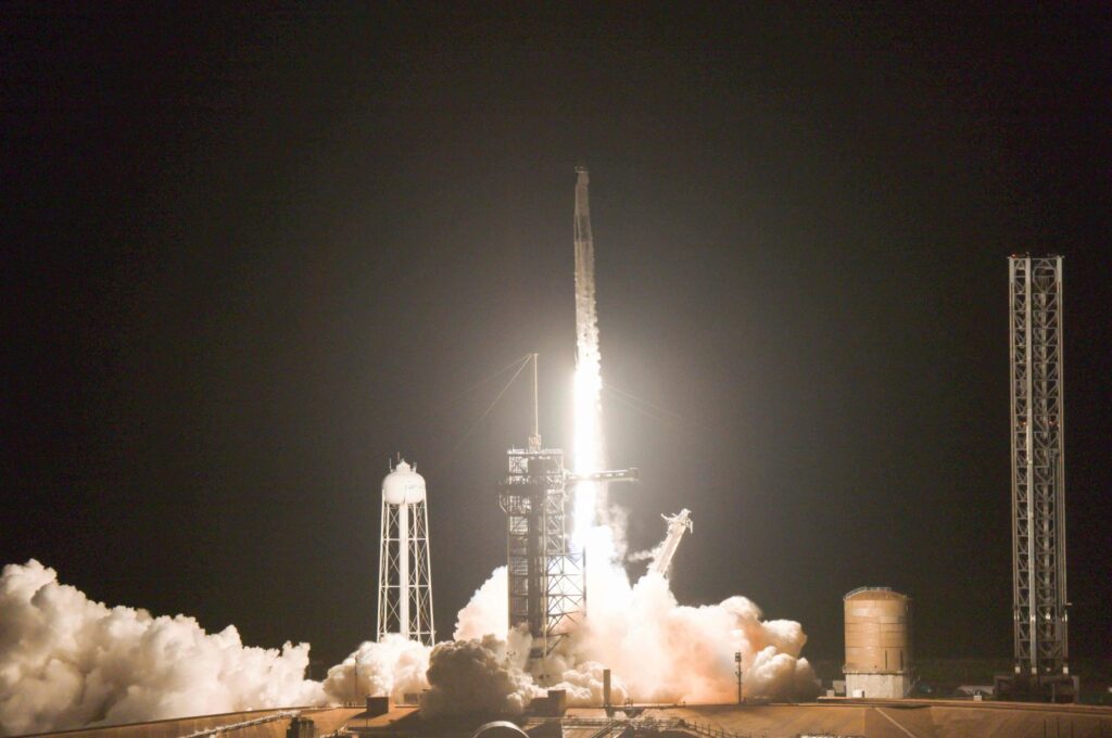 SpaceX's Polaris Dawn Falcon 9 rocket blasts off from Launch Complex 39A of NASA's Kennedy Space Center, Cape Canaveral, Florida, U.S., Sept. 10, 2024. (AFP Photo)