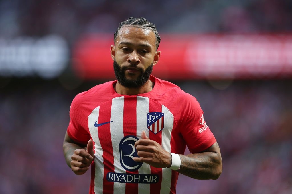 Memphis Depay looks on during the La Liga match between Atletico Madrid and Osasuna at Civitas Metropolitano Stadium, Madrid, Spain, May 19, 2024. (Getty Images Photo)