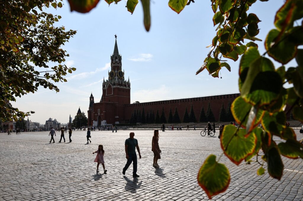 People walk in Red Square in central Moscow, Russia, Sept. 10, 2024. (Reuters Photo)