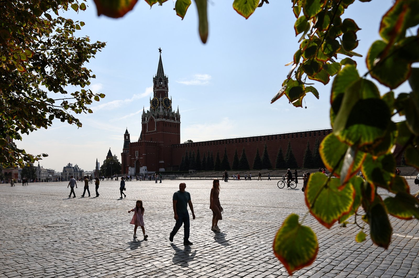 People walk in Red Square in central Moscow, Russia, Sept. 10, 2024. (Reuters Photo)