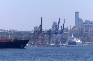 A general view of the Port of Haydarpaşa, Istanbul, Türkiye, April 9, 2024. (EPA Photo)