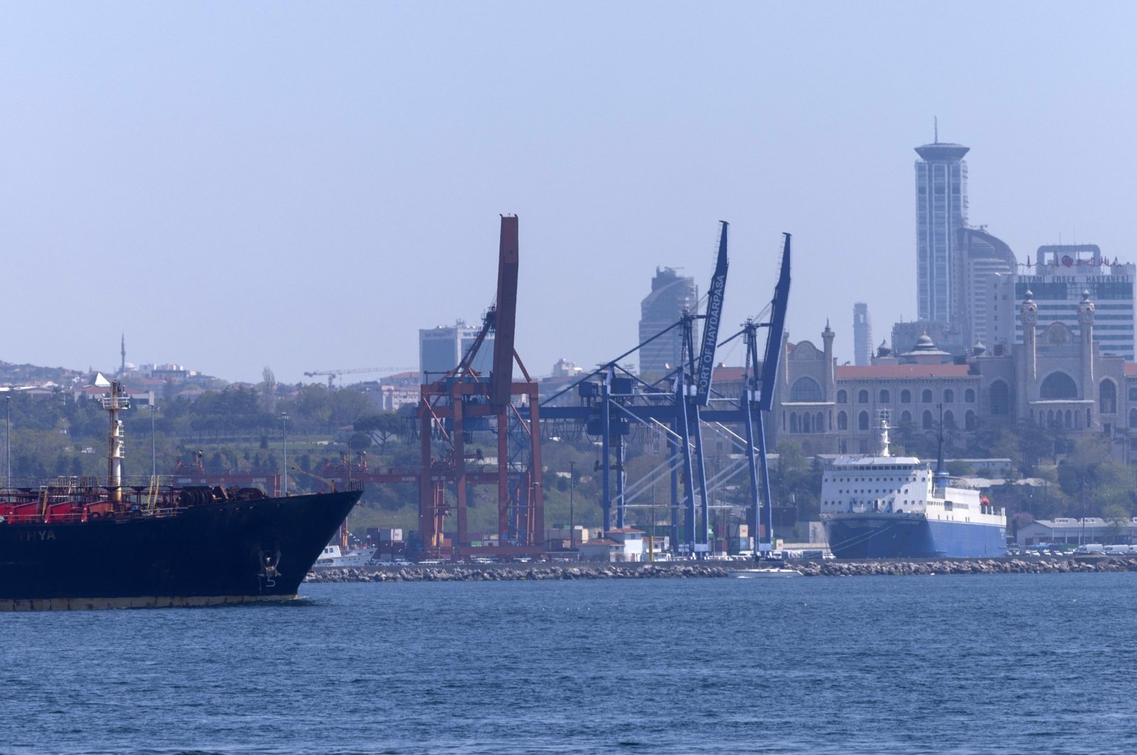 A general view of the Port of Haydarpaşa, Istanbul, Türkiye, April 9, 2024. (EPA Photo)