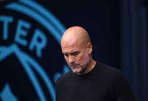 Manchester City's Pep Guardiola looks on prior to the Premier League match against Brentford at Etihad Stadium, Manchester, U.K., Sept. 14, 2024. (Getty Images Photo)