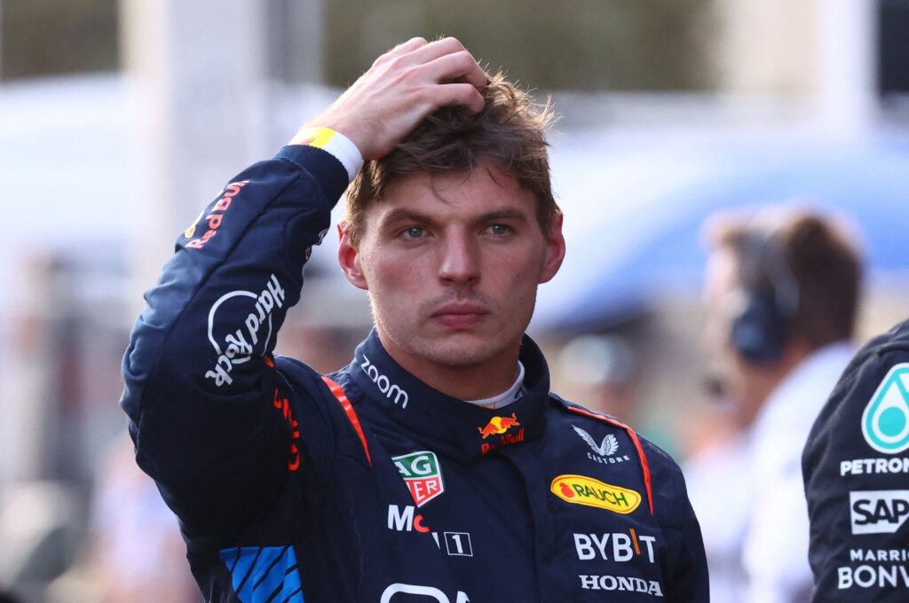 Red Bull's Max Verstappen reacts after qualifying in sixth place at F1 Azerbaijan Grand Prix, Baku, Azerbaijan, Sept. 14, 2024. (Reuters Photo)