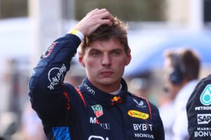 Red Bull's Max Verstappen reacts after qualifying in sixth place at F1 Azerbaijan Grand Prix, Baku, Azerbaijan, Sept. 14, 2024. (Reuters Photo)