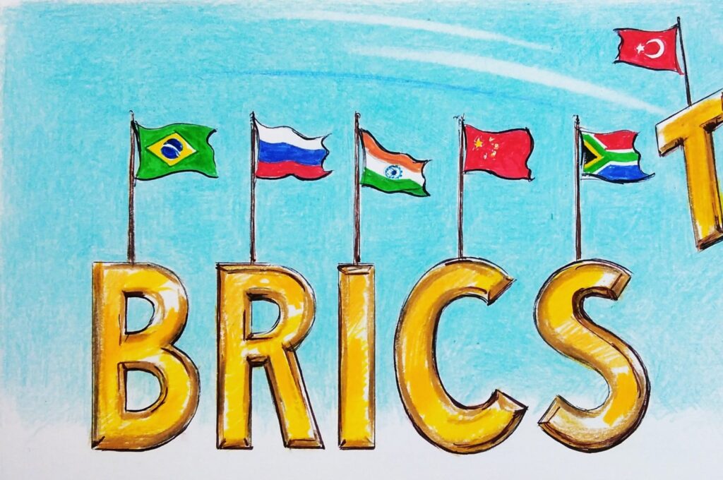 "For numerous other states that prefer a more economically balanced world order instead of the dominance of the Western OECD economies, BRICS membership has become an option that cannot be ignored." (Illustrated by Erhan Yalvaç)