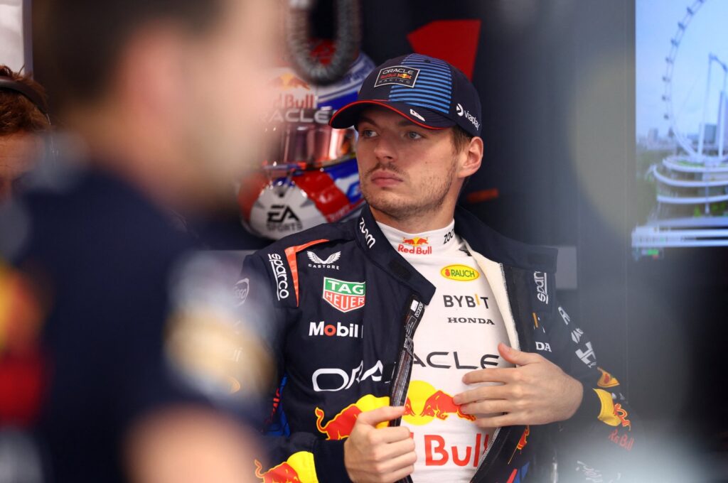 Red Bull's Max Verstappen during the Formula One F1 Singapore Grand Prix practice at the Marina Bay Street Circuit, Singapore, Sept. 21, 2024. (Reuters Photo)