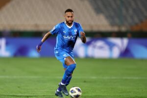 Al-Hilal's Neymar in action during the AFC Champions League match between Nassaji Mazandaran and Al-Hilal at Azadi Sports Complex, Tehran, Iran, Oct. 3, 2023. (Getty Images Photo)