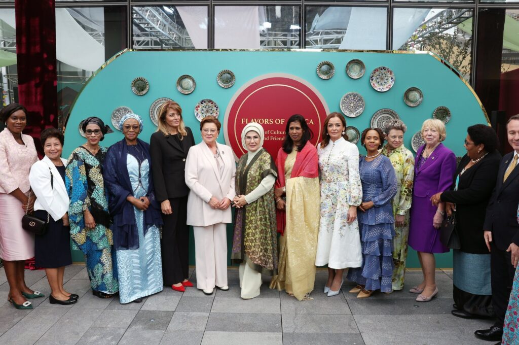 First lady Emine Erdoğan hosts the world's first ladies at the Turkish House (Türkevi) in New York, U.S., Sept. 24, 2024. (AA Photo)