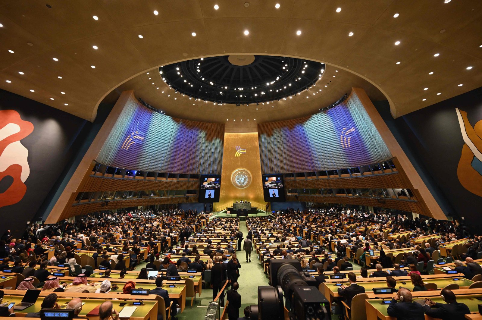 A view of the General Assembly Hall at the opening of the "Summit of the Future" on the sidelines of the U.N. General Assembly at the U.N. Headquarters, New York, U.S., Sept. 22, 2024. (AFP Photo)