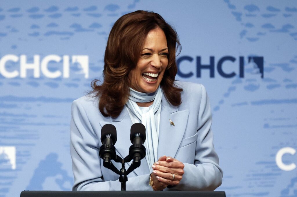 Democratic presidential nominee, U.S. Vice President Kamala Harris delivers remarks at the Congressional Hispanic Caucus Institute's 47th Annual Leadership Conference at the Ronald Reagan Building and International Trade Center, Washington, U.S., Sept. 18, 2024. (Getty Images via AFP Photo)