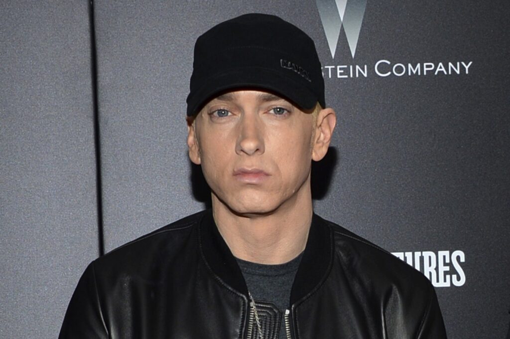 In this file photo, rapper Eminem attends the premiere of "Southpaw" in New York, U.S., July 20, 2015. (AP Photo)