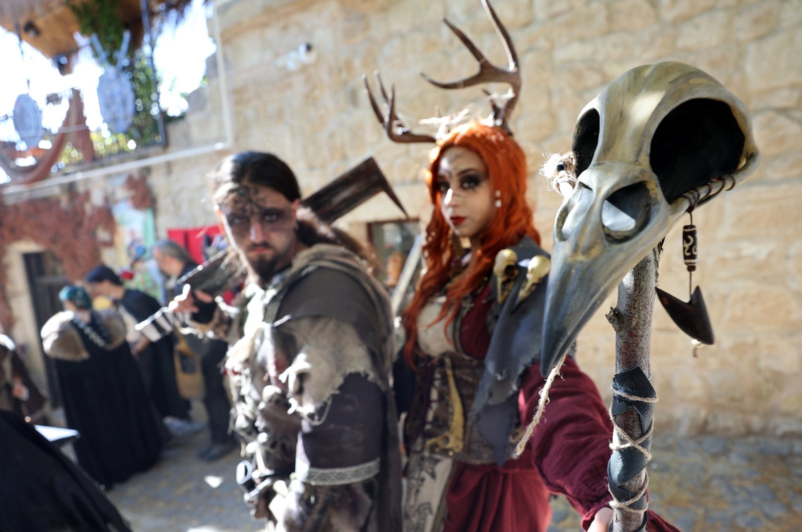 The medieval fair attracted visitors dressed in period attire, creating a vibrant atmosphere reminiscent of the Middle Ages, Nevşehir, Türkiye, Oct. 19, 2024. (AA Photo)
