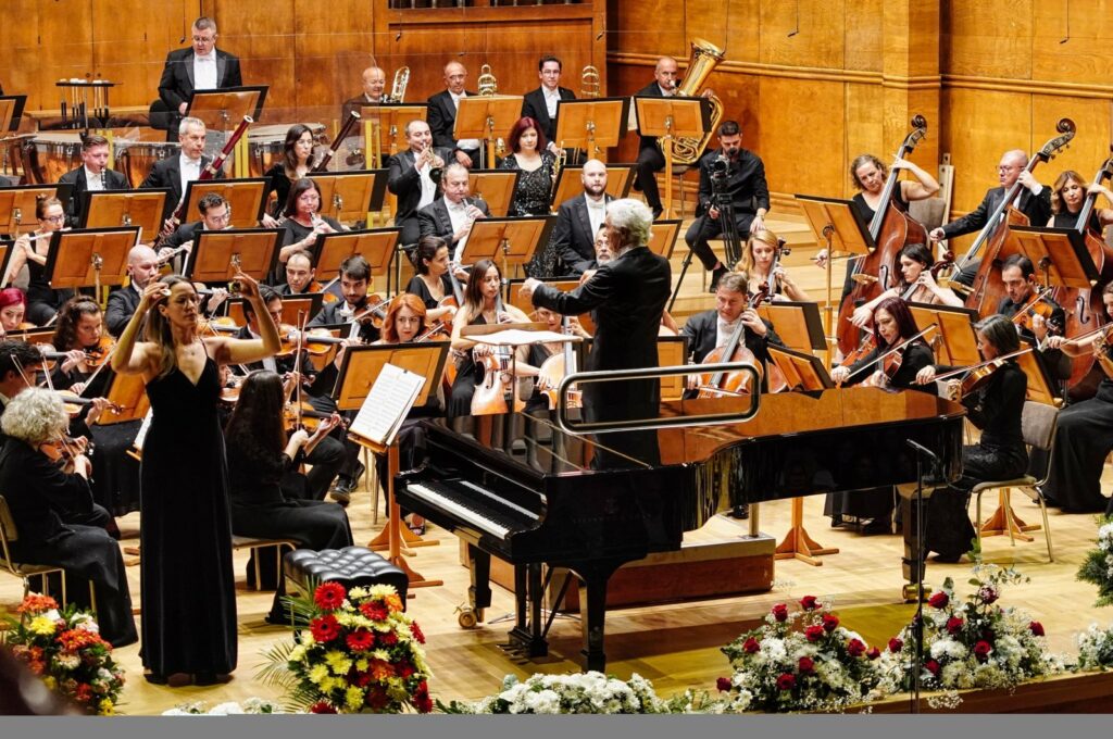 The Izmir State Symphony Orchestra performs a special concert to celebrate the 101st anniversary of Türkiye's Republic Day, Sofia, Bulgaria, Oct. 26, 2024. (AA Photo)