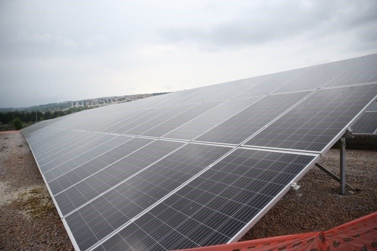 Solar panels are seen in the northwestern province of Sakarya, Türkiye, Nov. 14, 2024. (IHA Photo)