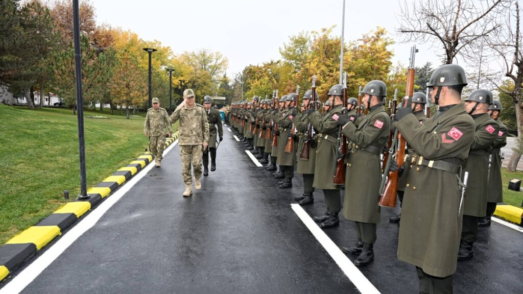Chief of General Staff Metin Gürak salutes soldiers during an inspection at a military center, Malatya, Türkiye, Nov. 11, 2024. (AA Photo)