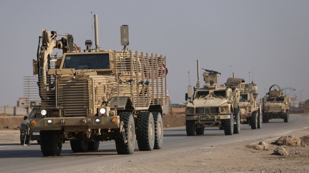 U.S. military vehicles drive in Hassakeh, Syria, Dec. 6, 2024. (Reuters Photo)
