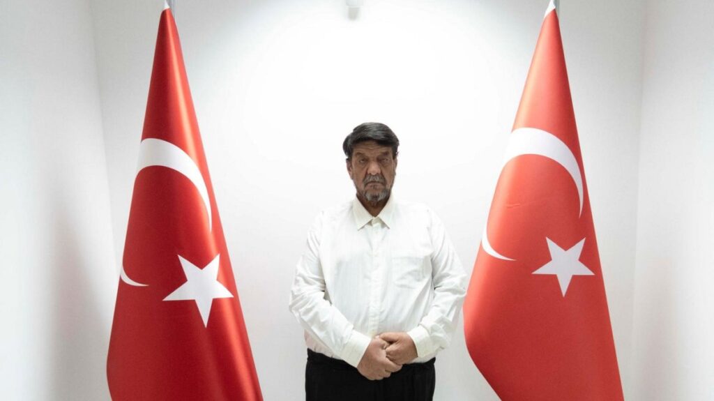 Mohammed Dib Korali is seen at the police headquarters following his arrest, southern Hatay province, Türkiye, Jan. 13, 2024. (AA Photo)