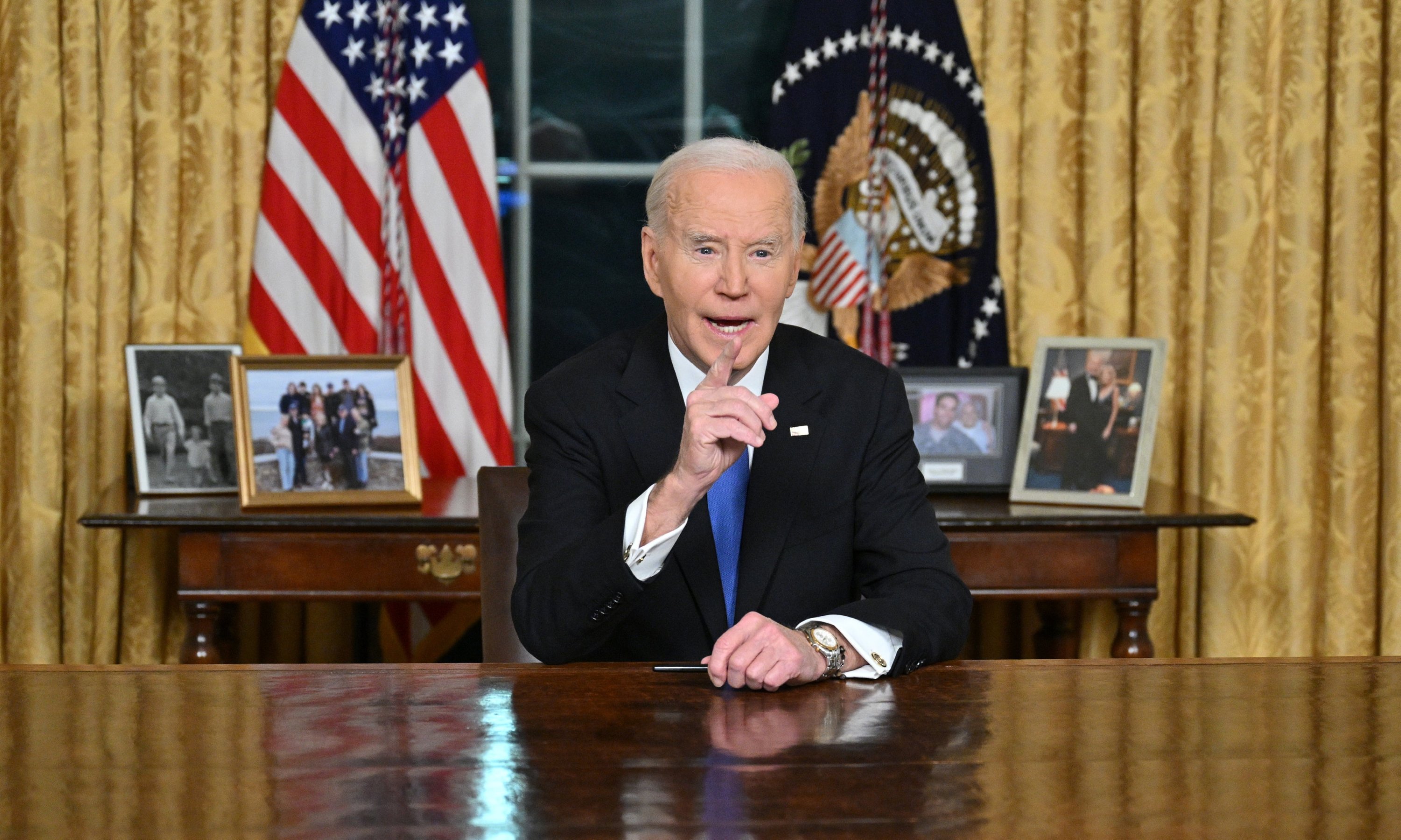 364502 U.S. President Joe Biden delivers his farewell address to the nation from the Oval Office of the White House, Washington, U.S., Jan. 15, 2025. (EPA Photo)