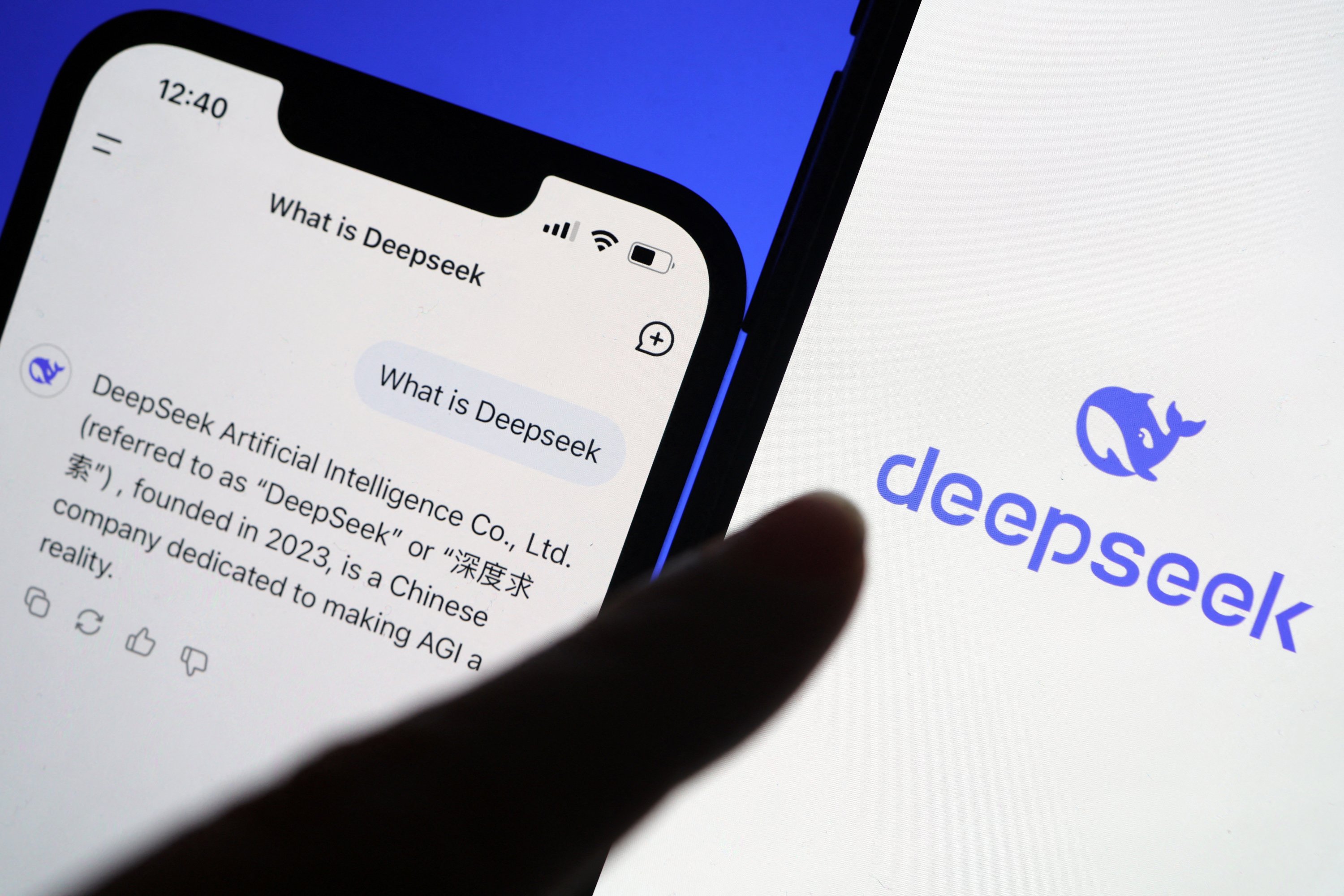 366411 The logo of DeepSeek is displayed alongside its AI assistant app on a mobile phone, in this illustration picture taken on Jan. 28, 2025. (Reuters Photo)