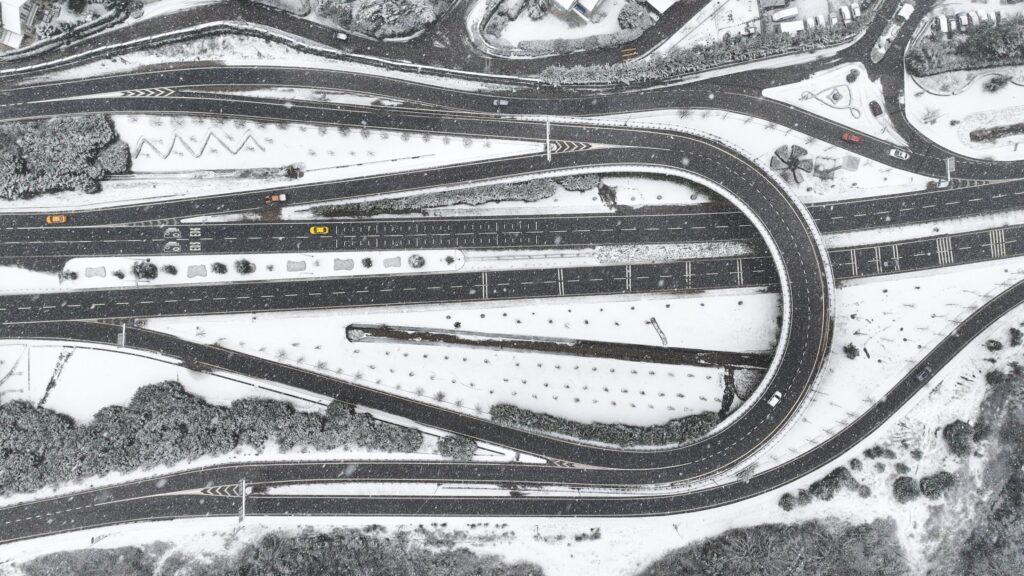 An aerial view of the Beykoz district after snowfall in Istanbul, Türkiye, Feb. 11, 2025. (AA Photo)