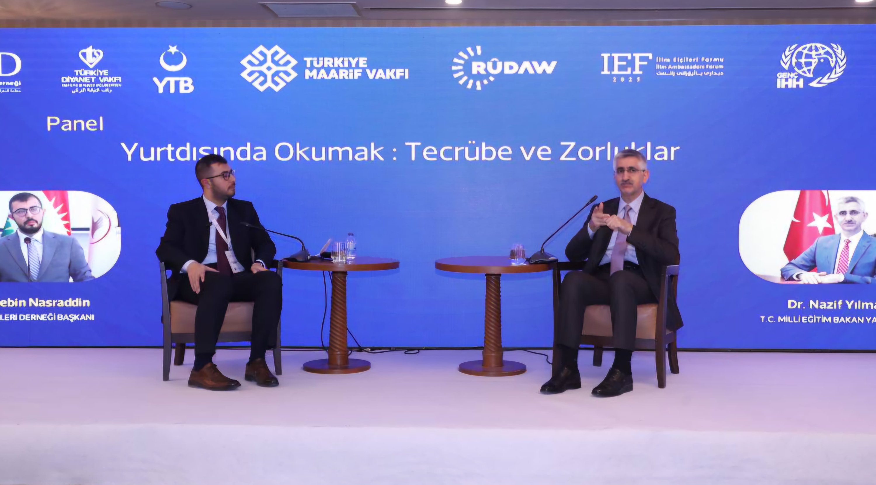 370009 Dr. Nazif Yılmaz, Deputy Minister of National Education, speaking in a panel at the İlim Ambassadors Forum, Antalya, Türkiye, Feb. 22, 2025. (Courtesy of IED)