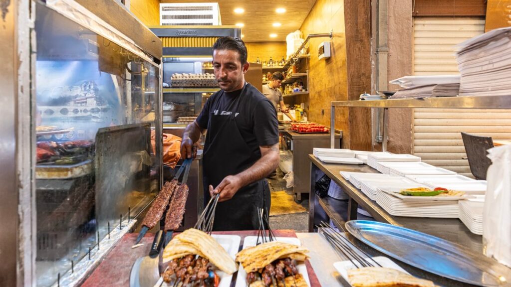 A man prepares kebab in Büyüksaat, located in Adana Kazancılar Bazaar, Adana, Türkiye, April 19, 2024. (Shutterstock Photo)