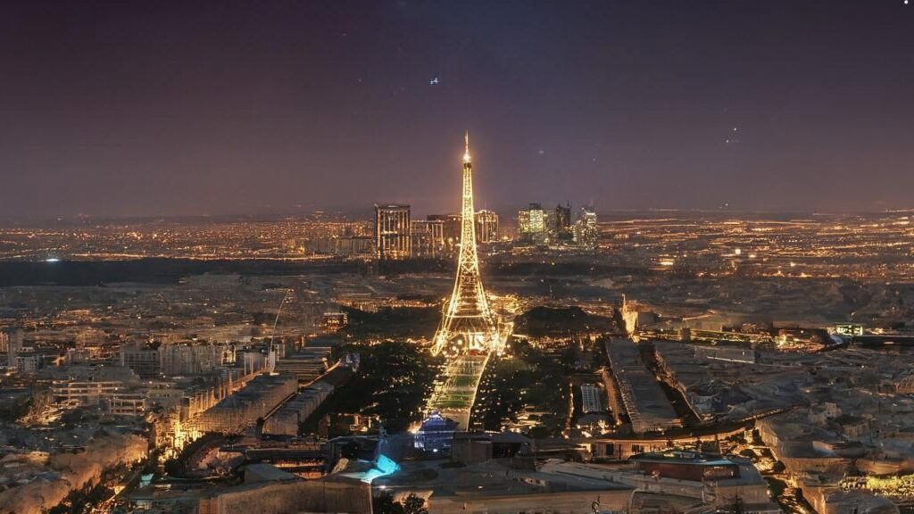 An aerial view of the city Paris, France. (Shutterstock Photo)