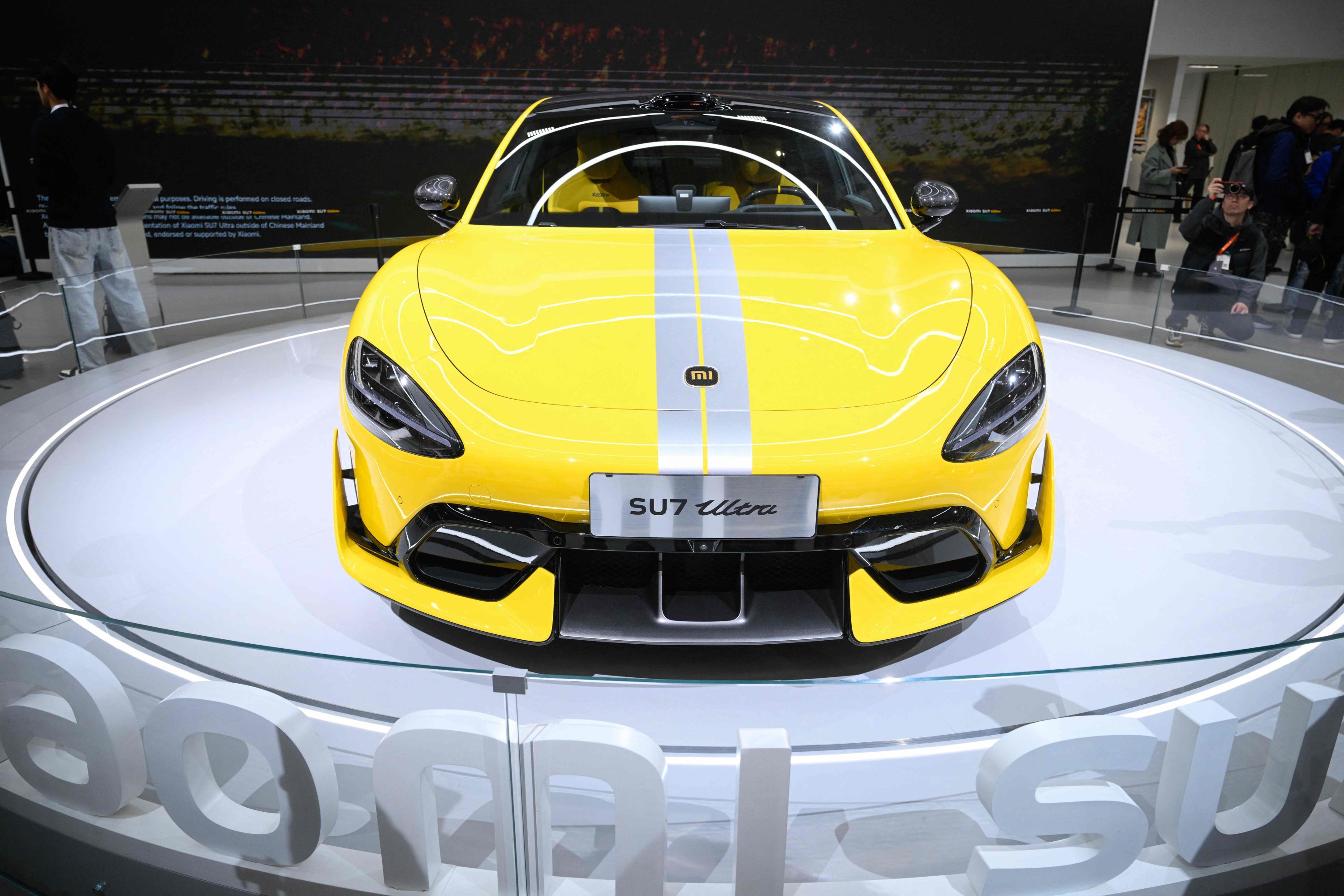 371919 A Xiaomi SU7 Ultra electric car is displayed during the Mobile World Congress, Barcelona, Spain, March 3, 2025. (AFP Photo)
