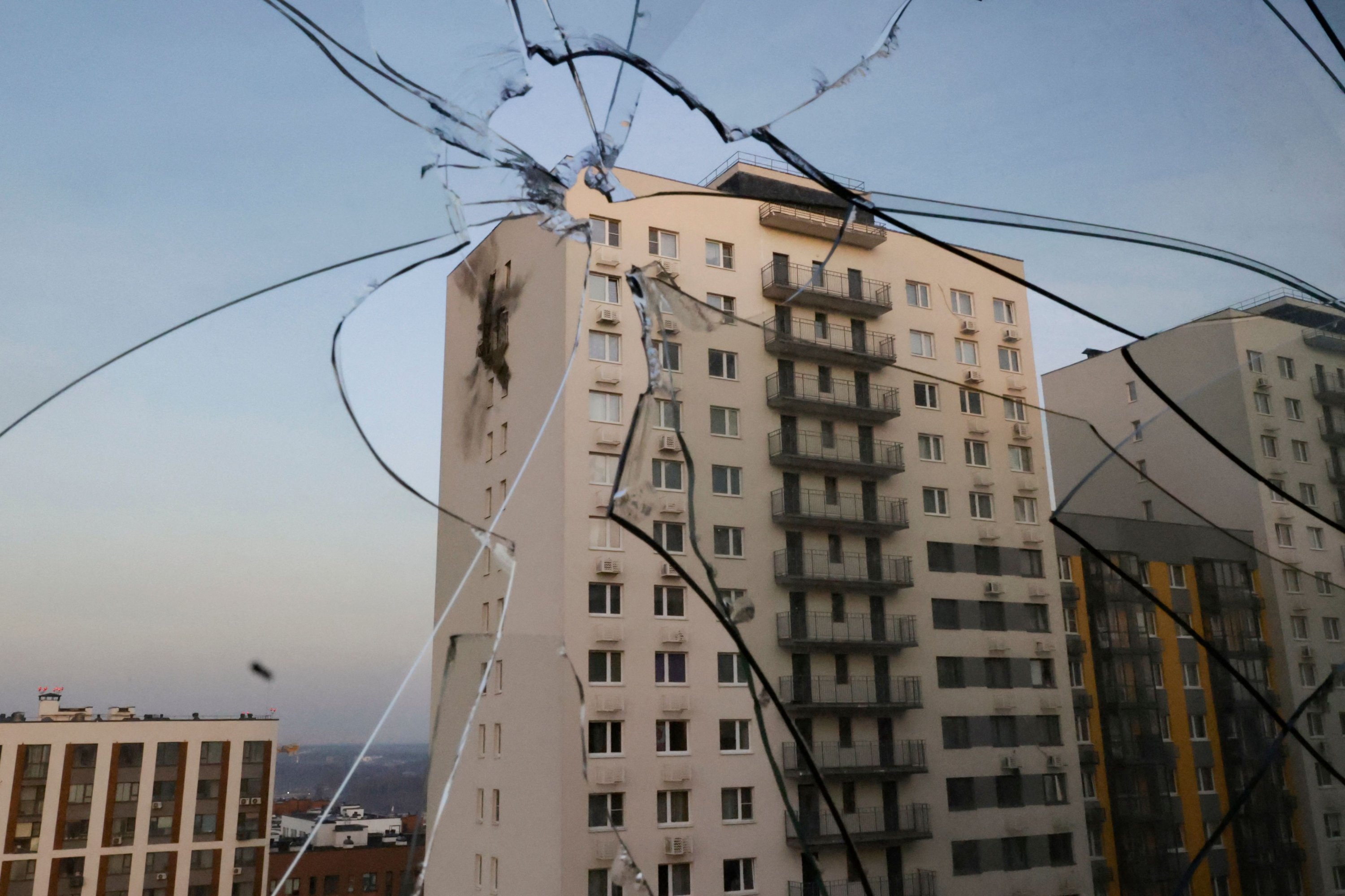 372411 A view shows a damaged apartment building in a residential complex following a drone attack in the village of Sapronovo in the Moscow region, Russia, March 11, 2025. (AFP Photo)