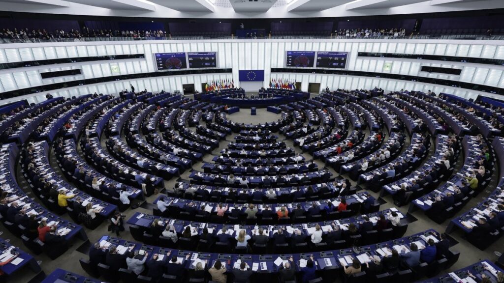 Members of the parliament during a voting session at the European Parliament in Strasbourg, France, March 12, 2025. (EPA Photo)