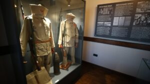 The uniforms worn by 94 scouts and students are displayed at Balıkesir Liseli Keşşaflar Museum, Balıkesir, Türkiye, March 10, 2025. (AA Photo)