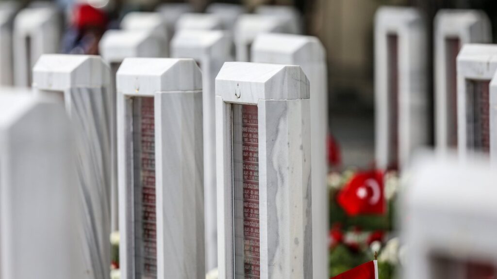 A ceremony was held at the Martyrs’ Memorial on the Gallipoli Victory to mark the 110th anniversary of the March 18 Çanakkale Victory and Martyrs' Day, Çanakkale, Türkiye, March 18, 2025. (AA Photos)