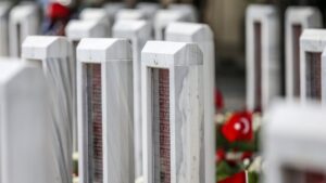 A ceremony was held at the Martyrs’ Memorial on the Gallipoli Victory to mark the 110th anniversary of the March 18 Çanakkale Victory and Martyrs' Day, Çanakkale, Türkiye, March 18, 2025. (AA Photos)