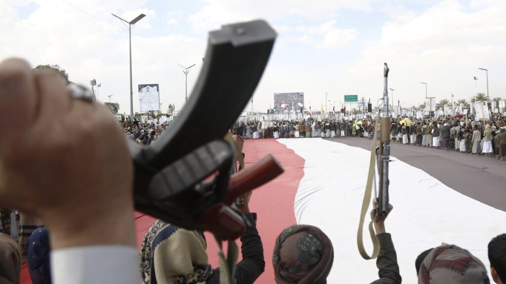 Thousands of people gather to protest against the attacks on Yemen ordered by U.S. President Donald Trump, al-Sabain Square, Sanaa, Yemen, March 17, 2025. (AA Photo)