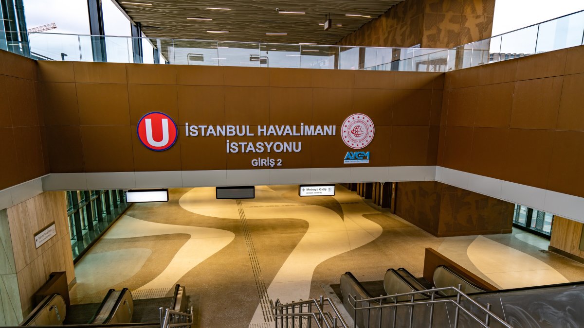 The entrance of the Istanbul Airport metro station, Istanbul, Türkiye Jan. 23, 2023. (Shutterstock Photo)
