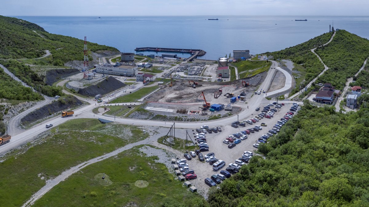 A view shows facilities of the Caspian Pipeline Consortium's (CPC) Marine Terminal in Yuzhnaya Ozereevka near the Black Sea port of Novorossiysk, Russia, May 13, 2021. (Reuters Photo)