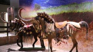Artworks are displayed to showcase Kazakhstan's cultural heritage at the National Museum of the Republic of Kazakhstan, Nur-Sultan, Kazakhstan, April 10, 2025. (AA Photo)