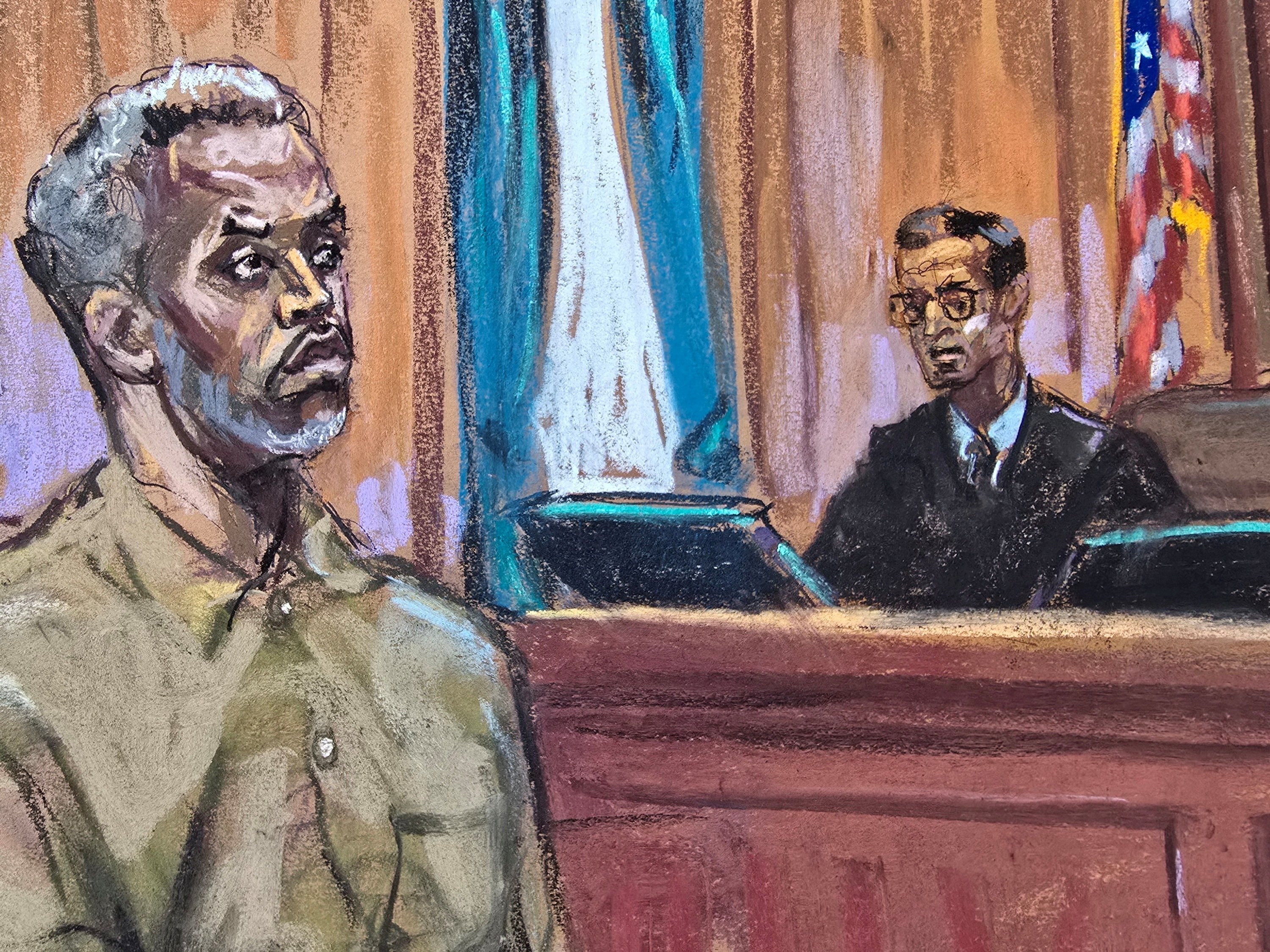 377259 This courtroom sketch shows Sean