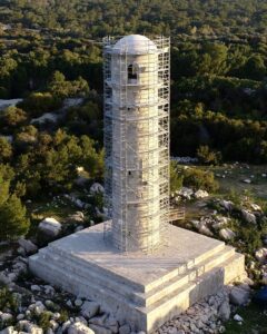 The restored 2,000-year-old Roman lighthouse in Patara, Antalya, Türkiye, April 13, 2025. (DHA Photo)