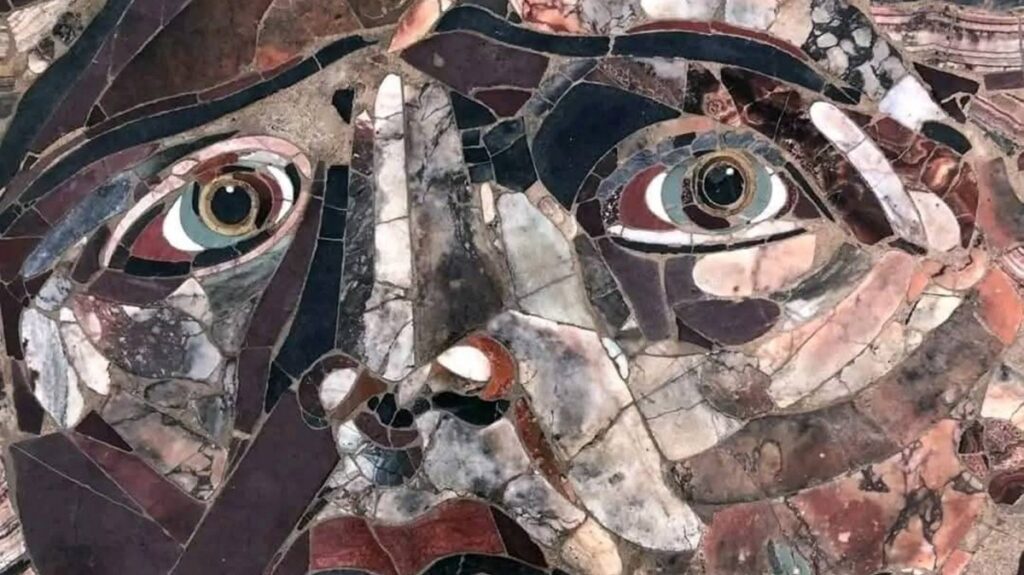 The 2000-year-old Medusa mosaic is on display in the ancient city of Kibyra, located in the Gölhisar district of Burdur, southwestern Türkiye, April 12, 2025. (AA Photo)