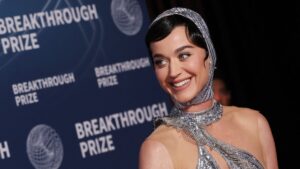 American singer Katy Perry attends the 11th Breakthrough Prize ceremony at Barker Hangar in Santa Monica, California, U.S., April 5, 2025. (AFP Photo)