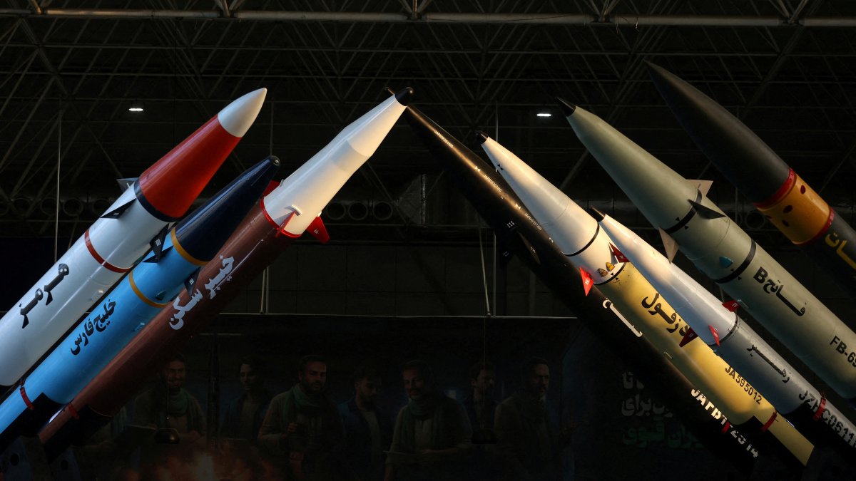 Iranian missiles are displayed at the Islamic Revolutionary Guard Corps (IRGC) Aerospace Force Museum in Tehran, Iran, Nov. 15, 2024. (Reuters Photo)