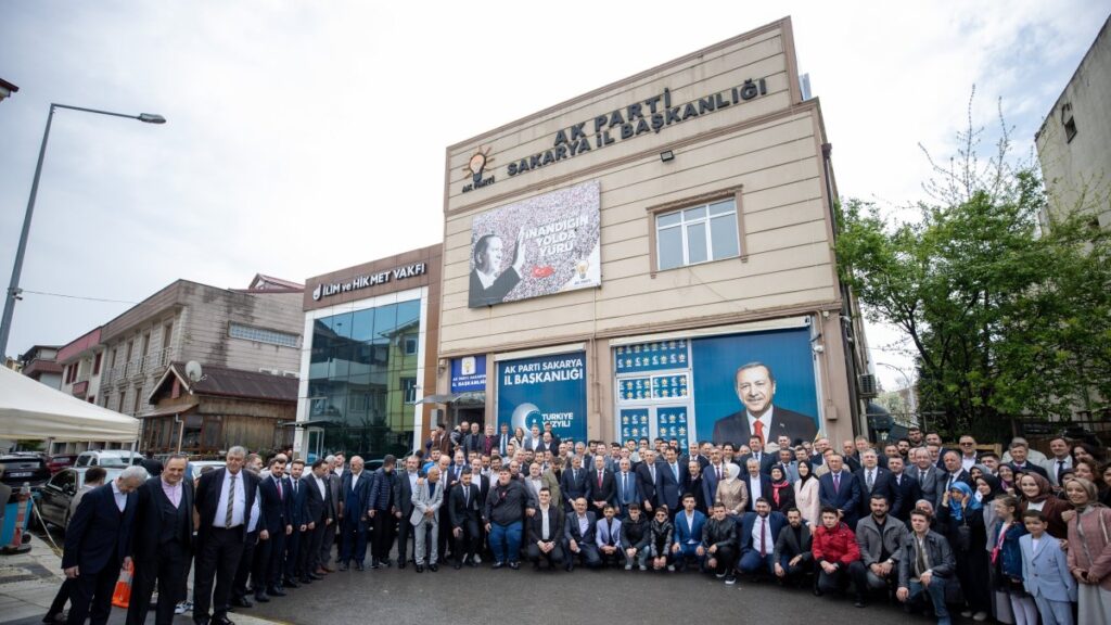 AK Party Deputy Chair Ali Ihsan Yavuz is seen at an Eid ceremony in front of the party's Sakarya provincial office, Sakarya province, Türkiye, March 30, 2025 (AA Photo)